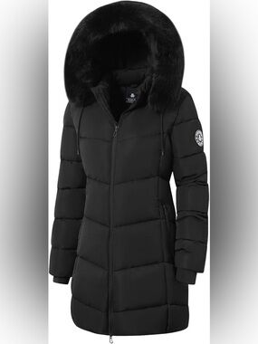 ASPO Women's Winter Puffer Coats Thicken Fleece Lined Waterproof Parka Warm Down